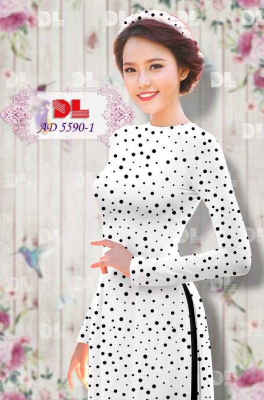 Vải áo dài chấm 5590