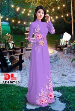 Vải áo dài hoa mẫu đơn 1507 AD 1507
