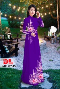 Vải áo dài hoa mẫu đơn 1507 AD 1507