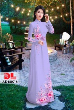 Vải áo dài hoa mẫu đơn 1507 AD 1507