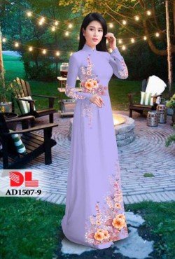 Vải áo dài hoa mẫu đơn 1507 AD 1507
