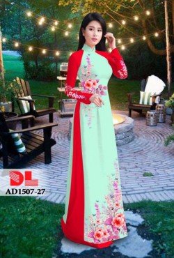 Vải áo dài hoa mẫu đơn 1507 AD 1507