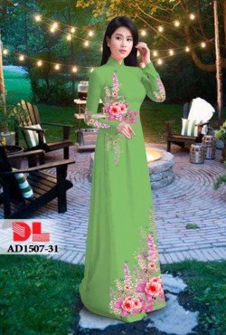 Vải áo dài hoa mẫu đơn 1507 AD 1507
