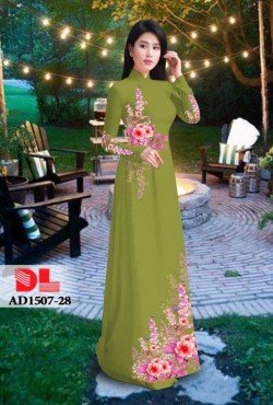 Vải áo dài hoa mẫu đơn 1507 AD 1507