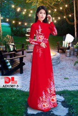 Vải áo dài hoa mẫu đơn 1507 AD 1507