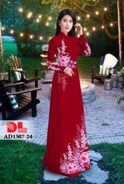 Vải áo dài hoa mẫu đơn 1507 AD 1507