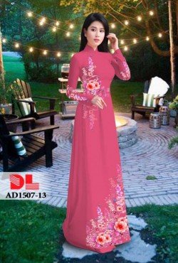 Vải áo dài hoa mẫu đơn 1507 AD 1507