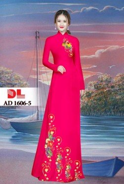 Vải áo dài hoa in 3D 1606 AD 1606