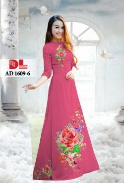 Vải áo dài hoa hồng 1609 AD 1609