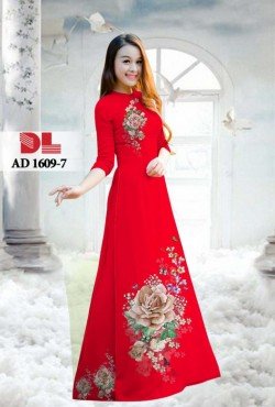 Vải áo dài hoa hồng 1609 AD 1609