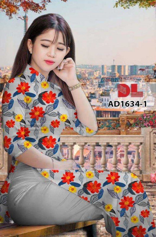 Vải áo dài hoa nguyên áo 1634