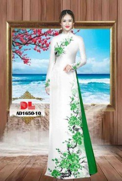 Vải áo dài hoa đào 1650 AD 1650