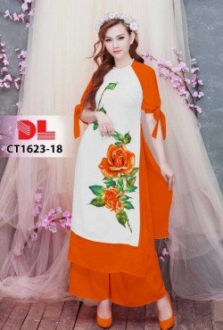 Vải áo dài hoa hồng 1623 CT 1623