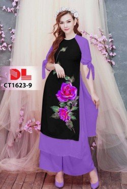 Vải áo dài hoa hồng 1623 CT 1623