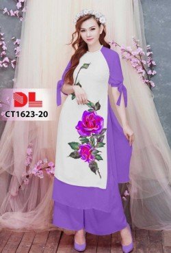 Vải áo dài hoa hồng 1623 CT 1623