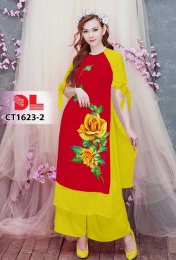 Vải áo dài hoa hồng 1623 CT 1623