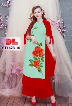 Vải áo dài hoa hồng 1623 CT 1623