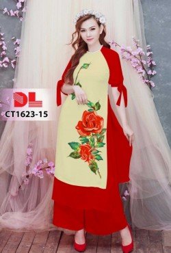 Vải áo dài hoa hồng 1623 CT 1623