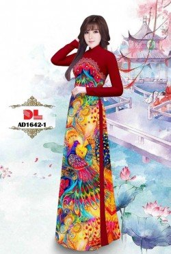 Vải áo dài con công 1642