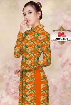 Vải áo dài hoa đào 1645 AD 1645