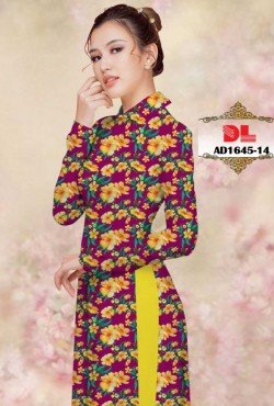 Vải áo dài hoa đào 1645 AD 1645