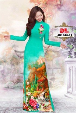 Vải áo dài phong cảnh 1646 AD 1646