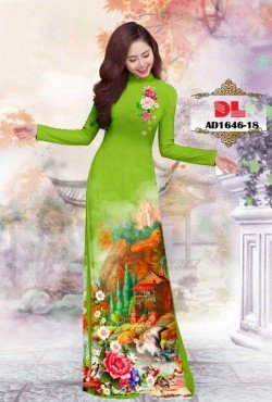 Vải áo dài phong cảnh 1646 AD 1646