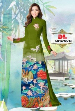 Vải áo dài hoa súng 1670 AD 1670