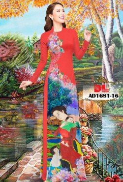 Vải áo dài phong cảnh 1681 AD 1681