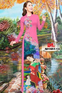 Vải áo dài phong cảnh 1681 AD 1681