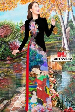 Vải áo dài phong cảnh 1681 AD 1681
