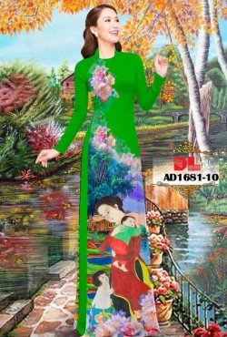 Vải áo dài phong cảnh 1681 AD 1681