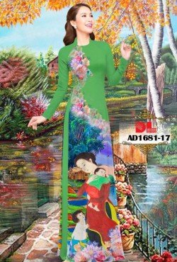 Vải áo dài phong cảnh 1681 AD 1681