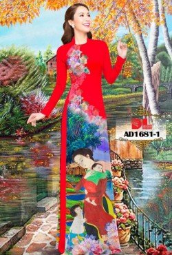 Vải áo dài phong cảnh 1681 AD 1681