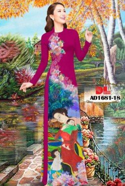 Vải áo dài phong cảnh 1681 AD 1681