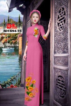 Vải áo dài hoa mẫu đơn 1694 AD 1694