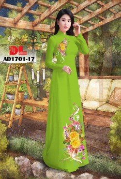 Vải áo dài hoa hồng 1701 AD 1701