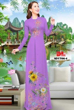 Vải áo dài hoa cúc 1706 AD 1706