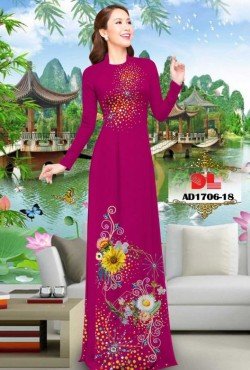 Vải áo dài hoa cúc 1706 AD 1706