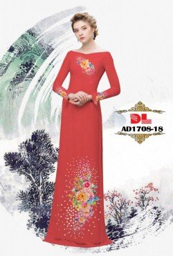 Vải áo dài hoa hồng 1708 AD 1708