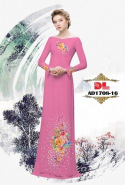 Vải áo dài hoa hồng 1708 AD 1708