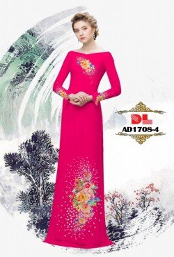 Vải áo dài hoa hồng 1708 AD 1708