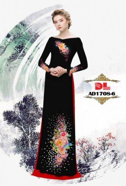 Vải áo dài hoa hồng 1708 AD 1708