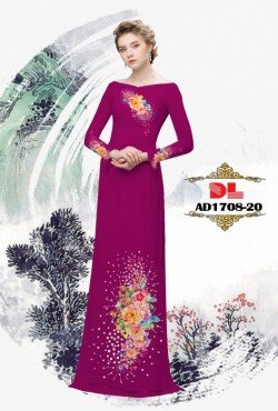 Vải áo dài hoa hồng 1708 AD 1708