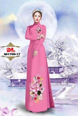 Vải áo dài hoa hồng 1709 AD 1709
