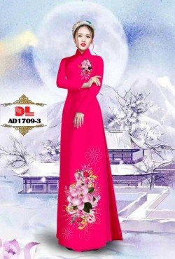 Vải áo dài hoa hồng 1709 AD 1709