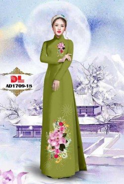 Vải áo dài hoa hồng 1709 AD 1709