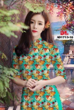 vải áo dài hoa lá 1713 AD 1713