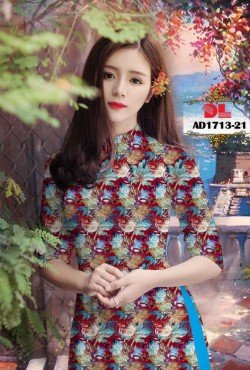 vải áo dài hoa lá 1713 AD 1713