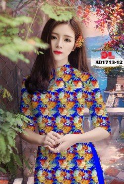 vải áo dài hoa lá 1713 AD 1713